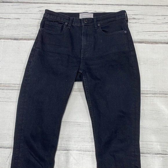 Everlane Jeans High Rise Skinny Ankle Black Denim Size 26 - Picture 4 of 11